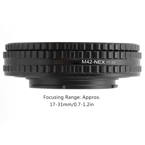 NEWYI M42‑NEX 17‑31mm Fokuseringsrør Adapterring for M42-objektiv til NEX-kamera