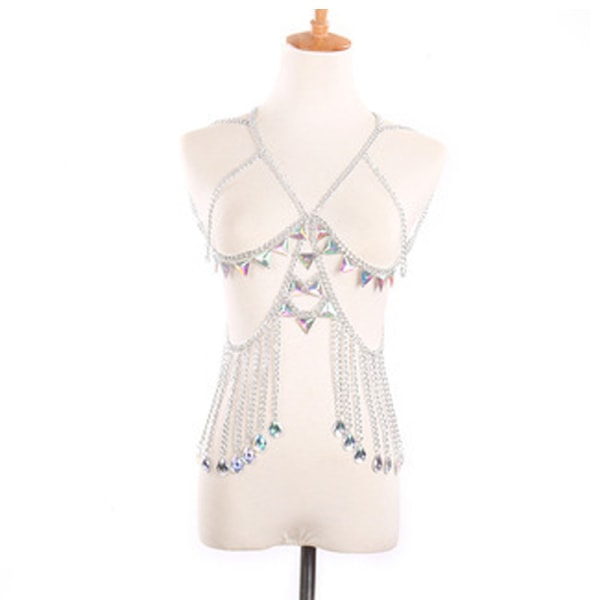 Rhinestone Bikinikedja Sexiga paljetter Body Chains Sommar BH Body