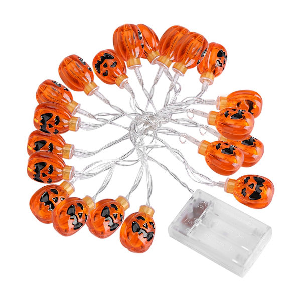 Innendørs Batteridrevne 20 LED Gresskar Lyslenker Halloween Festdekor Lamper 2m Fargerike