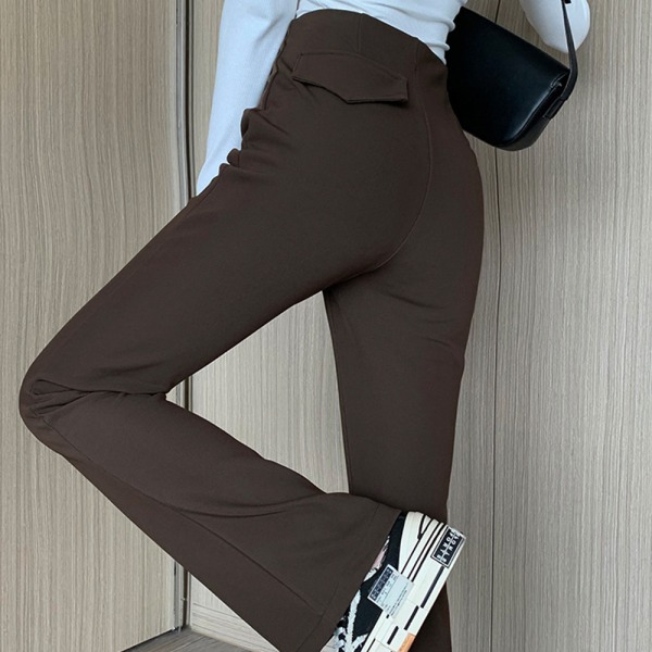 Elastiske formelle bukser med lommer, rette fritidsbukser