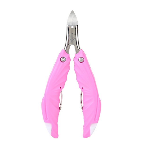 Multifunktionell Vikbar Inväxt Nagelklippare Fingernagel Tånagel Nagelbandsax Pedikyrverktyg Rosa
