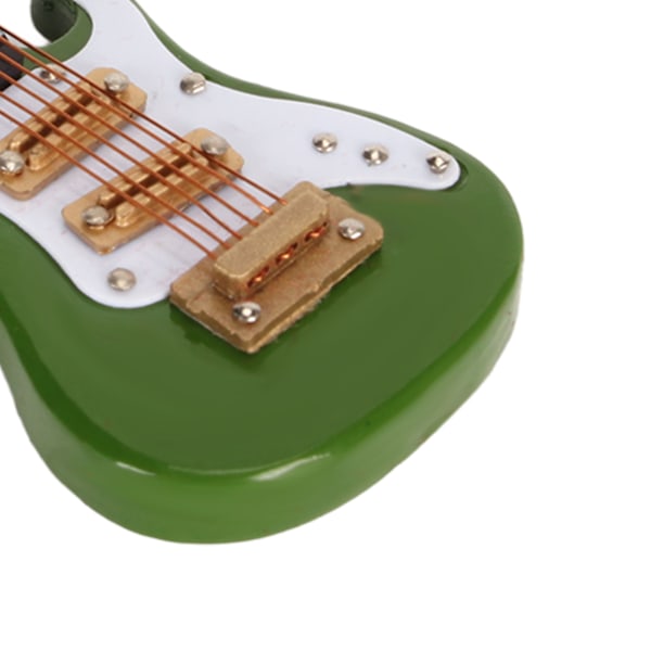 Elektrisk Gitarr Dekoration Miniatyr Musikinstrument Gitarr för Hem Familj Grön 10cm