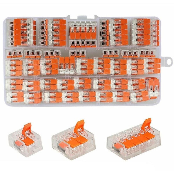 Återanvändbara trådkopplingar, Användningsområde Kompakt skarvkopplingssortiment för 24-12 Awg, Snabb elektrisk kopplingssats med platsbesparande design