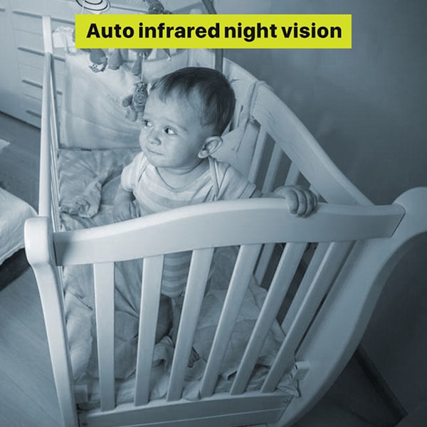 4,3 tommer Babymonitor Klar Billede Wifi Forbindelse Nattesyn Funktion Realtids Lyd Automatisk Babymonitor 100‑240V EU Stik