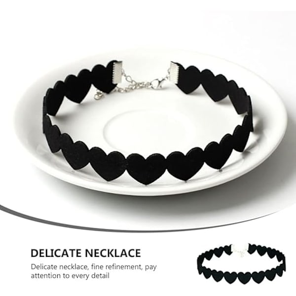 Kvinders Love Choke Ring (Sort), Ruskind Hjerte Choke Ring Gotisk P