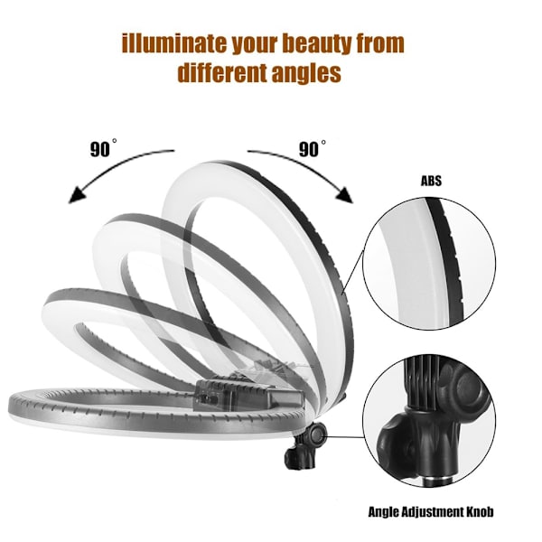 LED-rengasvalo suoratoistoon ja selfie-kuviin, 12 tuumaa (EU-pistoke 100-240V)
