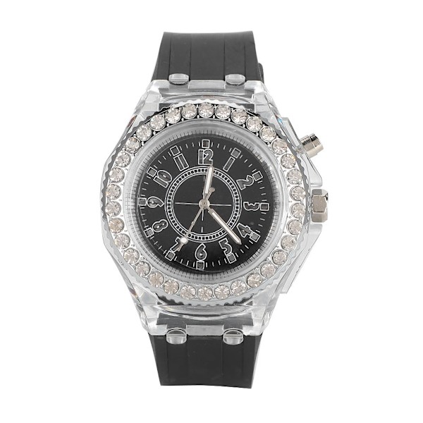 Unisex Armbandsur Rund Urtavla Kvarts Vattentät Casual Armbandsur med Färgglad LED-lampa