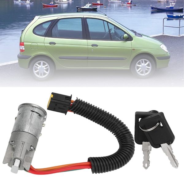 Tændingscylinder med 2 nøgler 7701471098 Udskiftning til MEGANE SCENIC MK1 1996‑2003