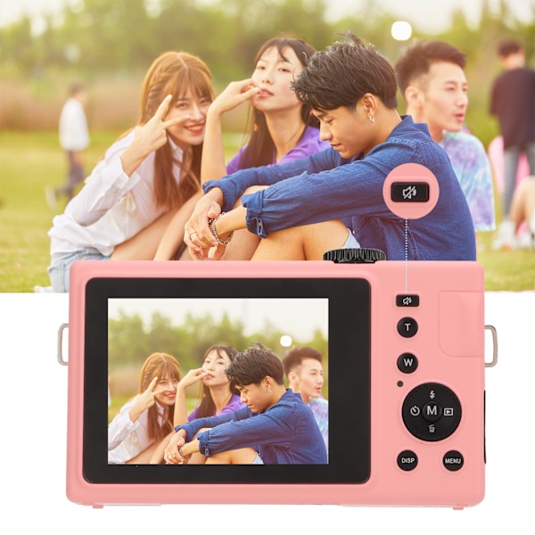 CD R1 1080P FHD Mikro Peilikamera Kannettava 16X Digitaalinen Zoomaus 24MP 3 Tuuman LCD-Näytöllä Vaaleanpunainen