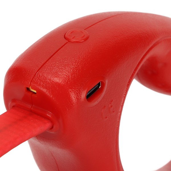 Lyserende Hundeleie 4 Fot USB Oppladbar LED Nylon Hundeleie med Universal Krage for Små og Store Hunder Rød