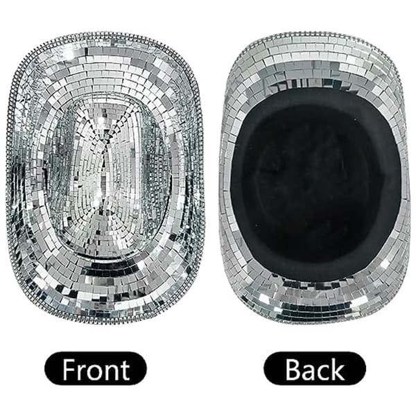 Discokule Cowboyhatt, Speilkule Cowboyhatt, Utdrikningslag Hatt, Kvinner Glitrende Glitter Romhatt