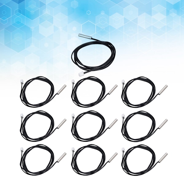 10Pcs Thermistor Sensor NTC Temp Temperature Probe 5x25mm Cylindrical Head for Measuring10K B3435