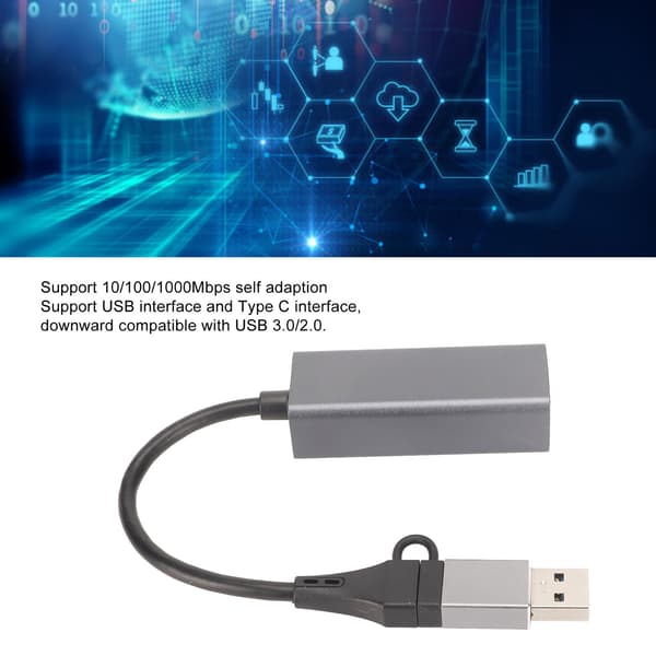 Ethernet-adapter til problemfrit online gaming, Hyper Speed Gigabit-netværkshastighed USB 3.0-hub til højhastighedsdataoverførsel og stabile netværksforbindelser