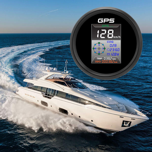 85 mm Digitaalinen GPS-nopeusmittari Solmut MPH KMH LED-taustavalo Sumunesto IP67 Vedenkestävä 9-32V Veneelle Purjeveneelle Autolle Moottoripyörälle 910-00270