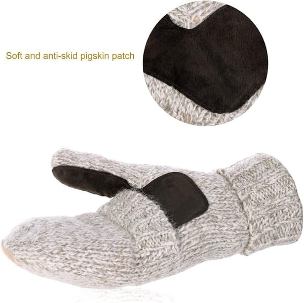 Varma vinterhandskar i ull med vanteöverdrag