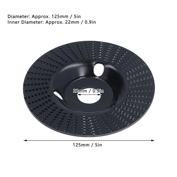 5 tommer slibeskive i høj kulstofstål Træskæringsdisk Vinkelsliber Formgivning Poleringsværktøj