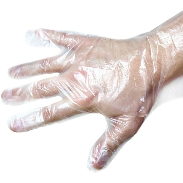 Engångshandskar för kök, Ambidextra, Latex-fria, Transparenta, Stora - One Size Fits Most