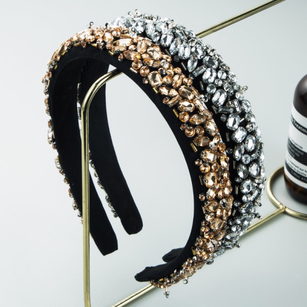 Kvinner Pearl Pannebånd For Polstret Pannebånd Black Velvet smykker