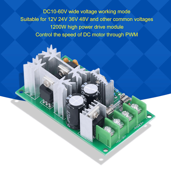 Motorhastighedsregulator Switch PWM Elektronisk Guvernør Høj Effekt Drevmodul DC10‑60V 20A