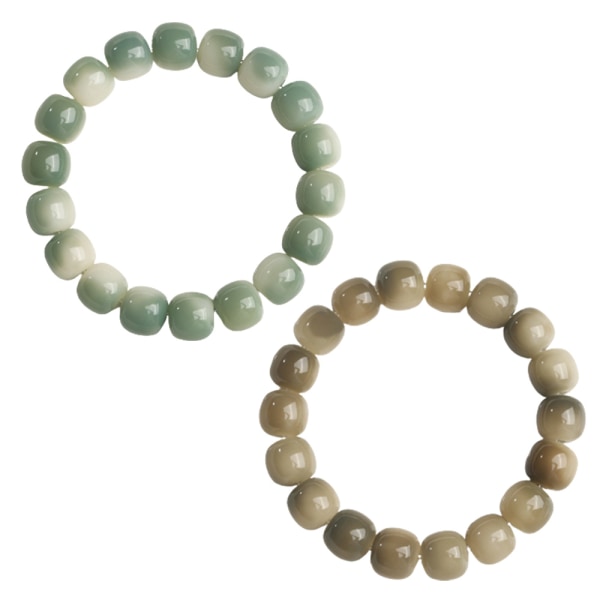 2-pakning Stretch Unisex Gemstone Perle Armbånd, Gave Til