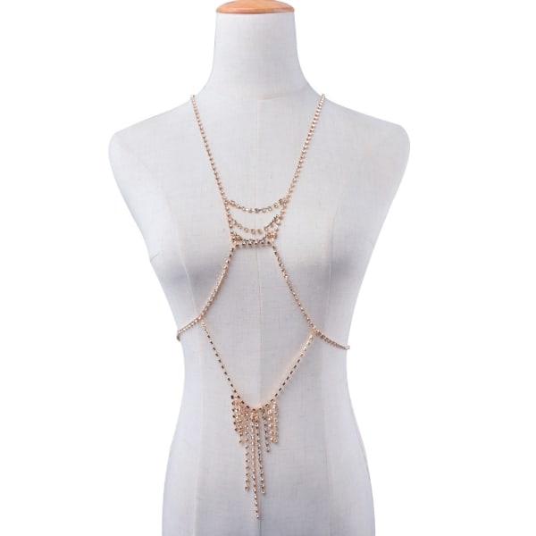 Crystal Body Chain BH Chest Chain Harness Body Smycken för kvinnor