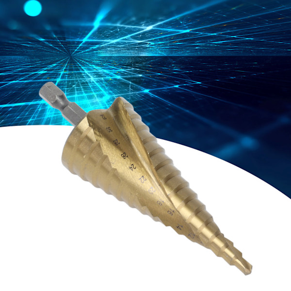 Trinbor Bit Hurtig Skift HSS Ti Belagt Spiralformet Rillende Hex Skaft Værktøj 15 Trin 4‑32mm