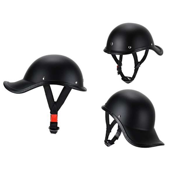 Retro Motorcykel Halvhjelm med Justerbar Nylon Hakkestrops Scoop Hjelm Elbil Hjelm
