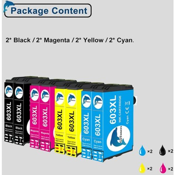 Compatible Cartridge for Epson 603 XL 603XL Ink for XP-2100