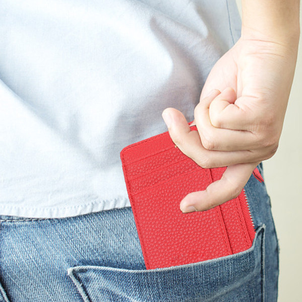 Kvinners ultratynne kredittkortveske, lommebok med glidelås på armbåndet