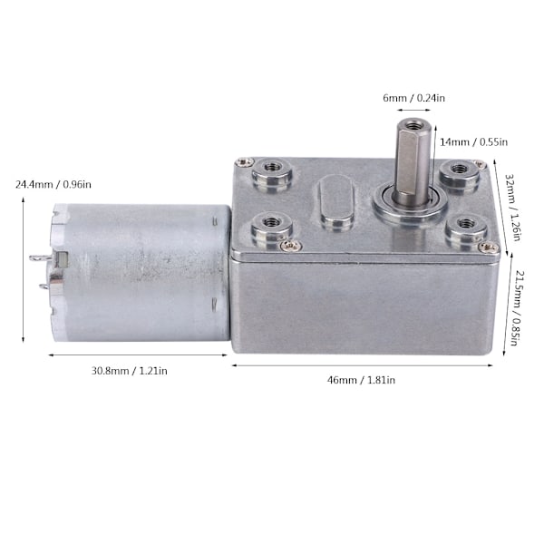 Mikrotyyppinen DC-nopeudenvaihtomoottori, suuri vääntömomentin matovaihteisto, 24V (150RPM)