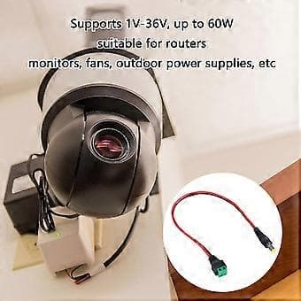 Strømkabel 12V Stik Adapter Kabel Stikforbindelse Til CCTV Kamera Stik 5.5x2.1mm Sokkel Forbindelse Til Overvågning