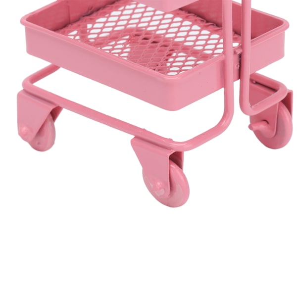 1:12 Mini Nukkekodin Leikkikärry 3 Tasoa Säilytysteline Pyörillä Nukkekodin Keittiökalusteiden Koristeluun Vaaleanpunainen