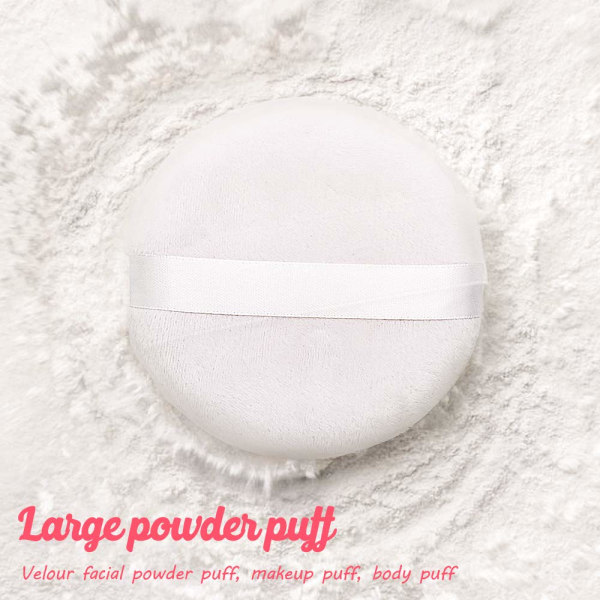 Powder Puff, Tvättbar Large Body Powder Puff, Mjuk & Furry - 3st