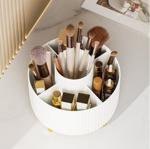 Skrivebords Kosmetik Organizer, Papirvarer Holder - Sort Black