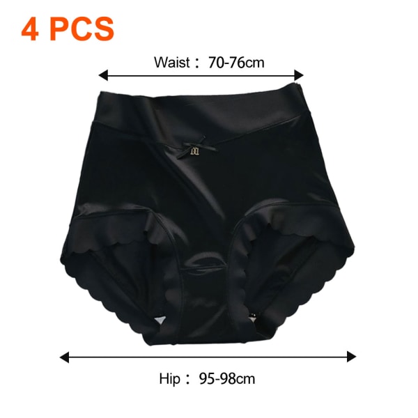 4pcs Women's Ice Silk Panties Women's Traceless invisible ice