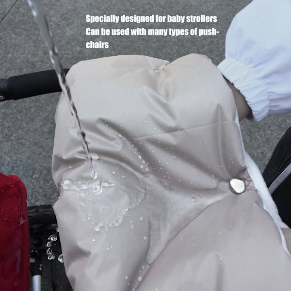 Rattailan kädenlämmittimet - Paksummat, tuulenpitävät ja vedenpitävät rattaiden hanskat, lämpimät rattailan kädenlämmittimet ulkokäyttöön, harmaa