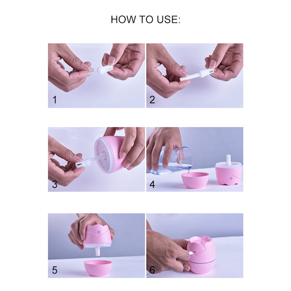 Rosa Söt Desktop Luftfuktare USB Mini Luftfuktare Vattenspray