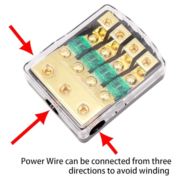 1 Vejs 4 Udgang 0/4 AWG til 4/8 AWG Strømssikringsholder Kobber til Biler Lastbiler Både