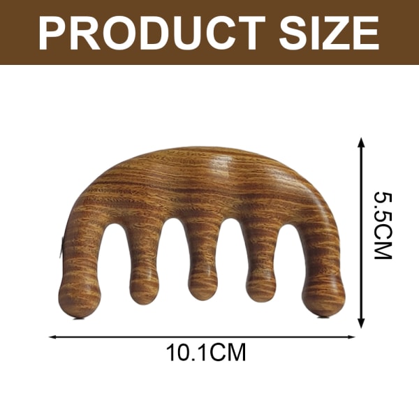 Naturlig trebredtannet hårkam hodebunnsmassasje i tre