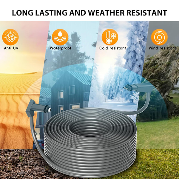 Ersättningskabel för satellit för V2 Rektangulär Satellit 1200Mbps PVC Koppar IP68 Vattentät Internet Kit Satellitkabel Förlängning Grå 10 Meter 33FT