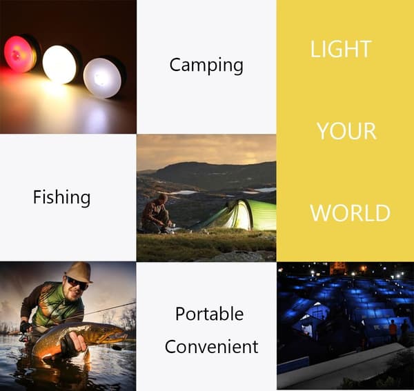 4 moduser LED campinglanterne, bærbar LED teltlampe, ultralys