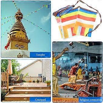 1 Längd Tibetanska Böneflaggor Tempel Dekorativa Böneflaggor Utomhus Buddhistiska Meditationsflaggor
