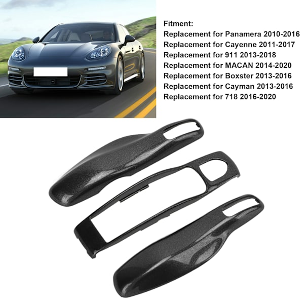 Nøglefob Cover Shell Beskytter Bil Modificering Udskiftning til Panamera Cayenne MACAN Boxster Cayman 911 718 Antracitgrå