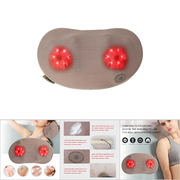 Elektrisk nack- och axelmassageapparat för nacke, bil och hem (AU-kontakt)