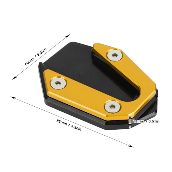 Parkeringskickstöd Förlängningsplatta Sidostöd Stöd Passar Yamaha YZF R25/YZF R3/MT‑25/MT‑03 14-19Guld
