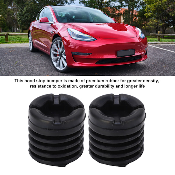2 st Hood Bumperkuddar 1090735‑00‑C Gummibyte för Tesla Model 3 2017‑2023