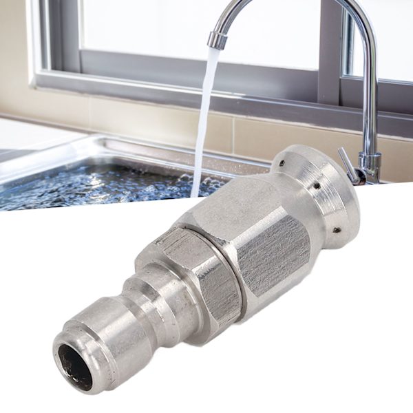 Painepesuri suutin 5000PSI Ruostumaton teräs 1/4in NPT Pikaliitin puhdistukseen Pyöreä pää 1 etureikä 6 takareikää