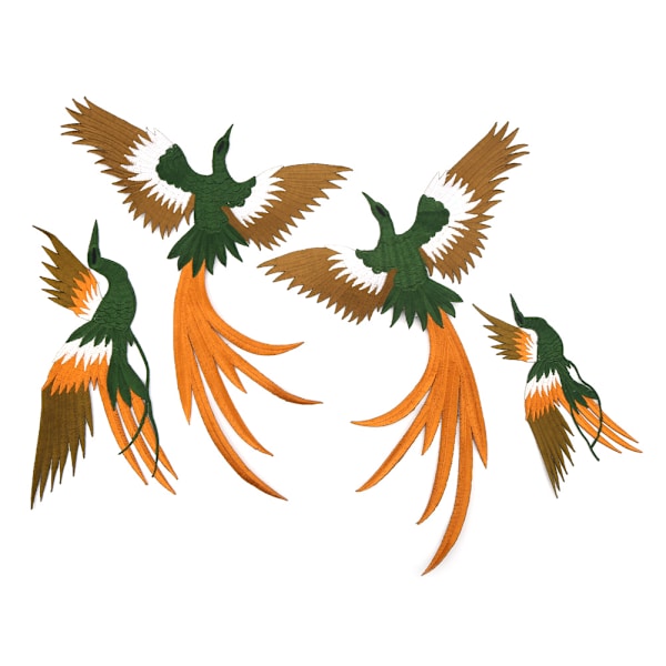 4 stk/sett Phoenix Fugl Kombinasjon Stryke-på Applikasjon Klær Sylapplikasjoner Broderte DIY