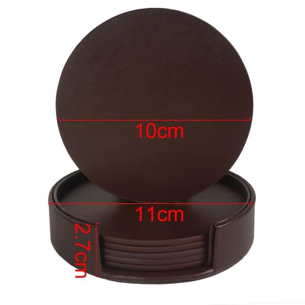Runde Læder coasters, Moderne Design til ethvert Bord (Holdbart, Elegant)