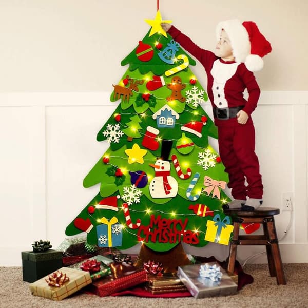 Filtjulgran, DIY-julgran DIY-julpysselset hängande replika för barns julklapp